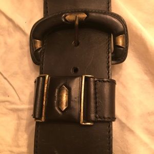 Vintage black leather belt - never used